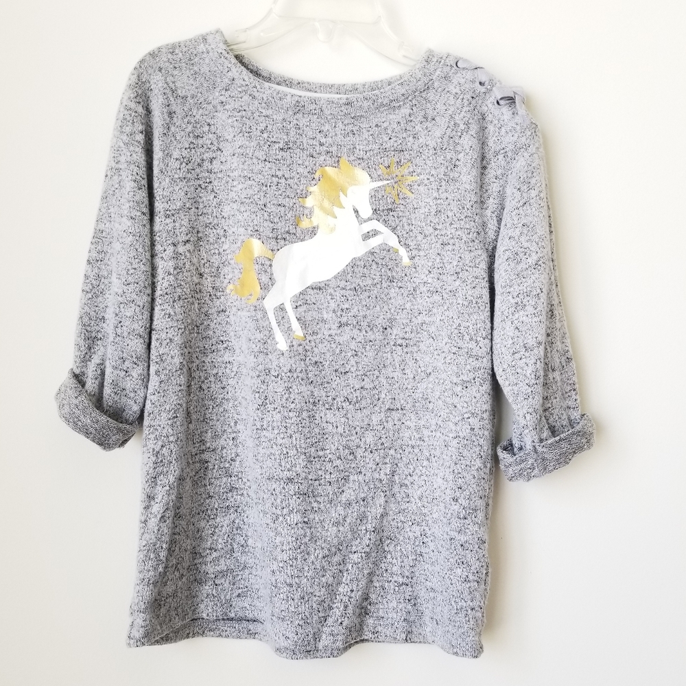 Cat & Jack Gray Unicorn Top 6 / 6X